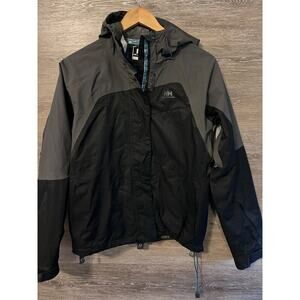 Helly Hansen Stuben ski snowboard Jacket size S Black Gray Waterproof Hoodie